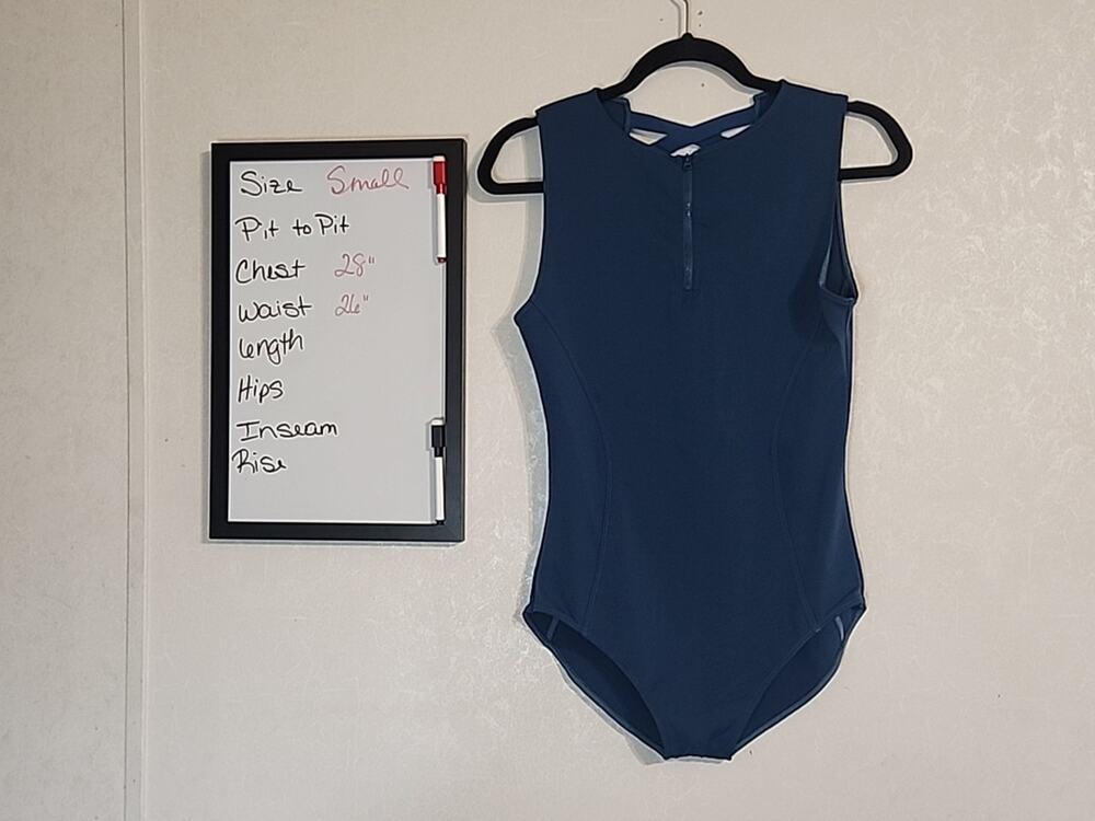 Victoria's Sport One Piece sz Sm Dark Teal Cross Back Sleeveless Stretch